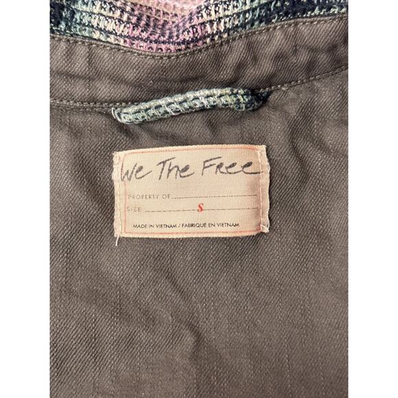 Free People Jacket Small Womens Plaid Shirt Jacket Shacket Boyfriend Oversize - Picture 7 of 8
